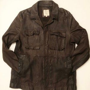 Billy Reid Leather Shirt Jacket